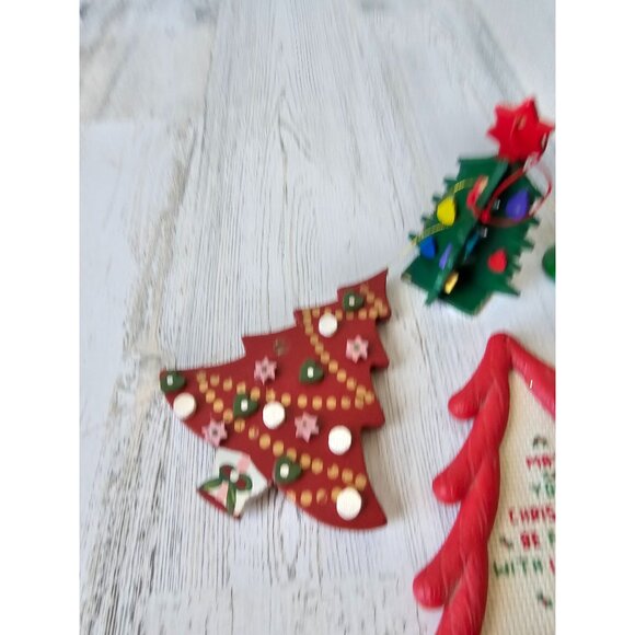 Vintage wooden‎ tree Xmas ornament lot trees - Picture 3 of 7